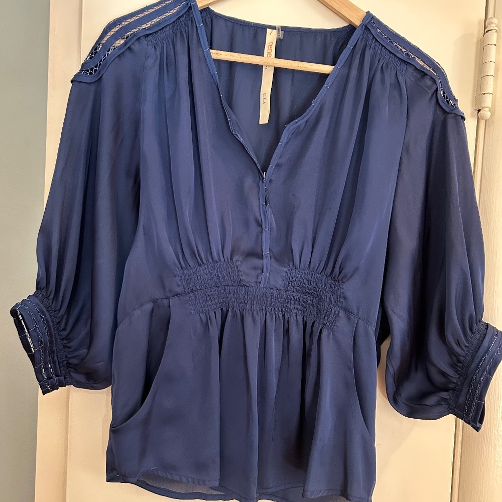 ReneeC. Navy blue polyester top